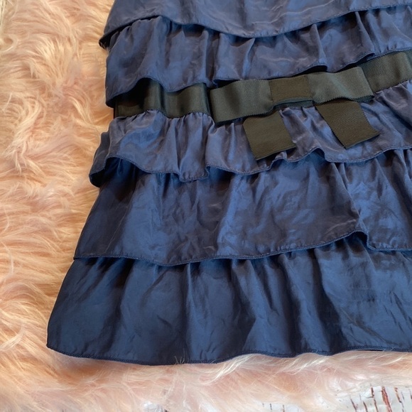 Anthropologie Bordeaux Blue Ruffle Layered Tank Top sz M - Picture 7 of 13